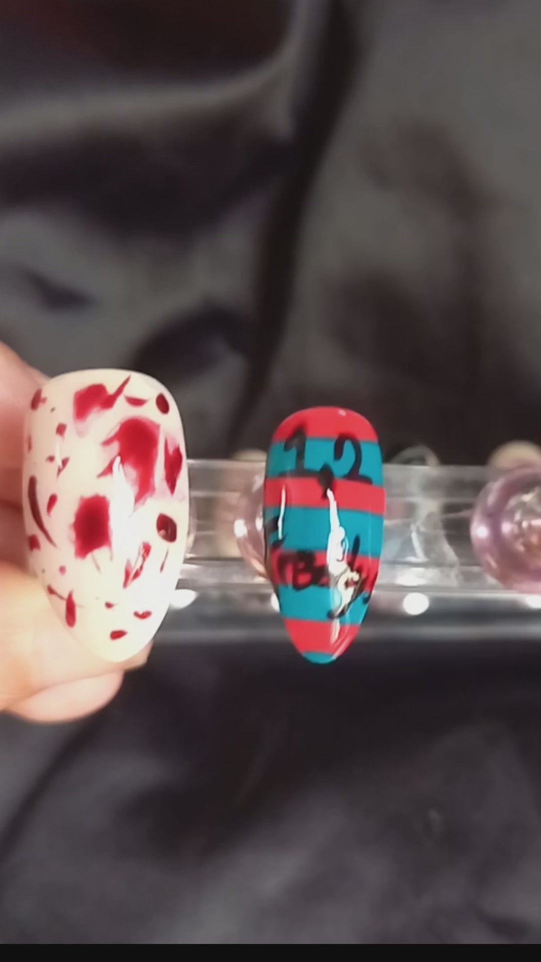 Freddy Kruger nightmare on elm street press on nails handmade in the uk