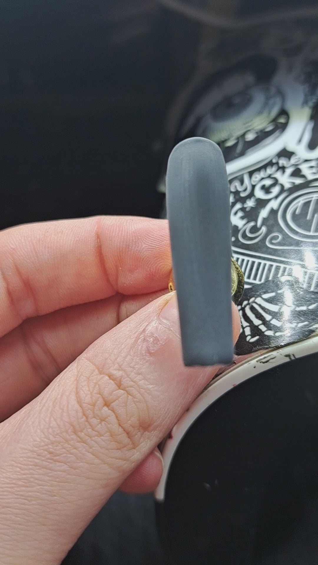 matte black strong durable press on nails UK