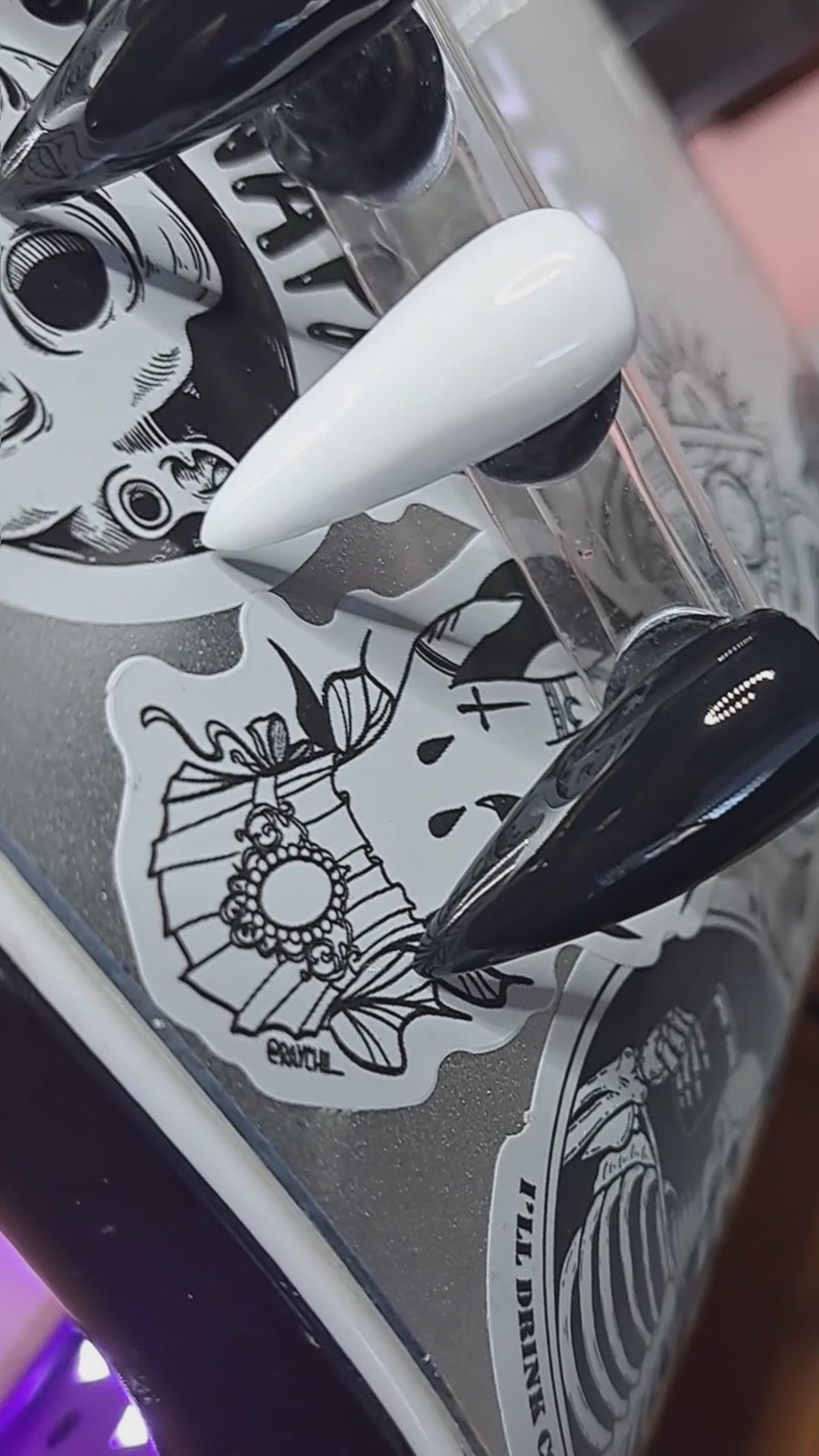 UK handmade Wednesday Adams family press on nails