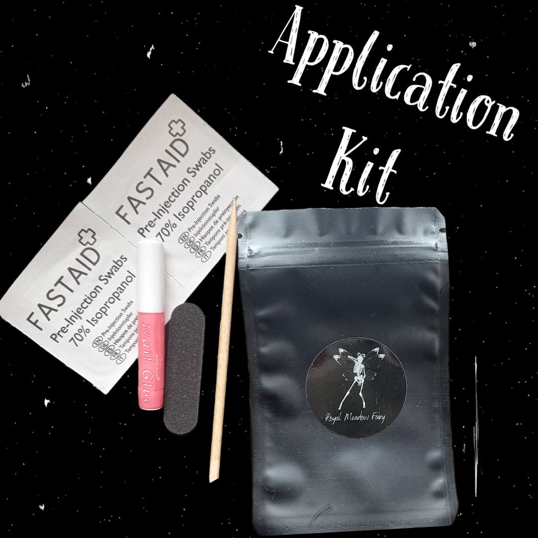Press on nail application kit and guide