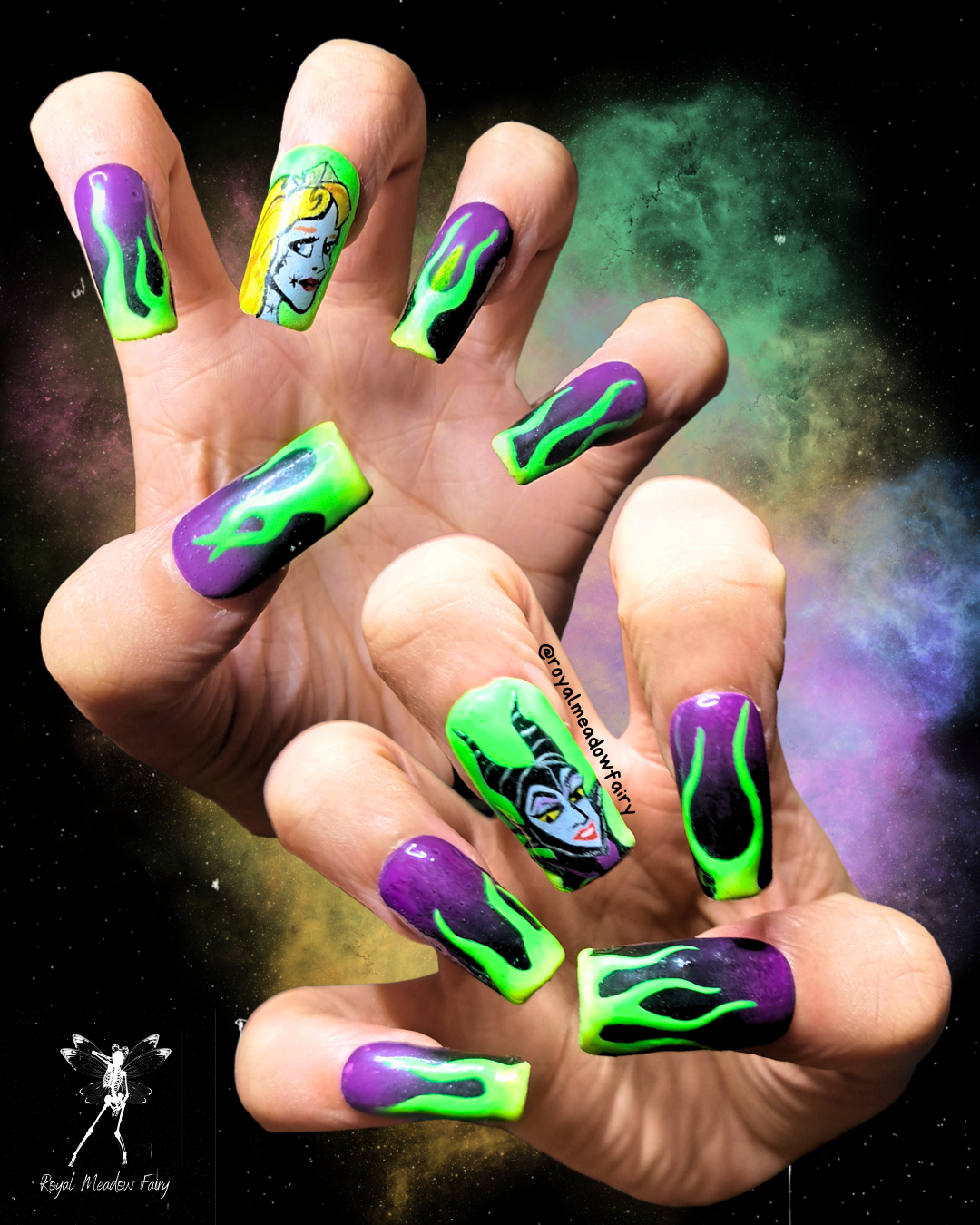 zombie princess press on nails