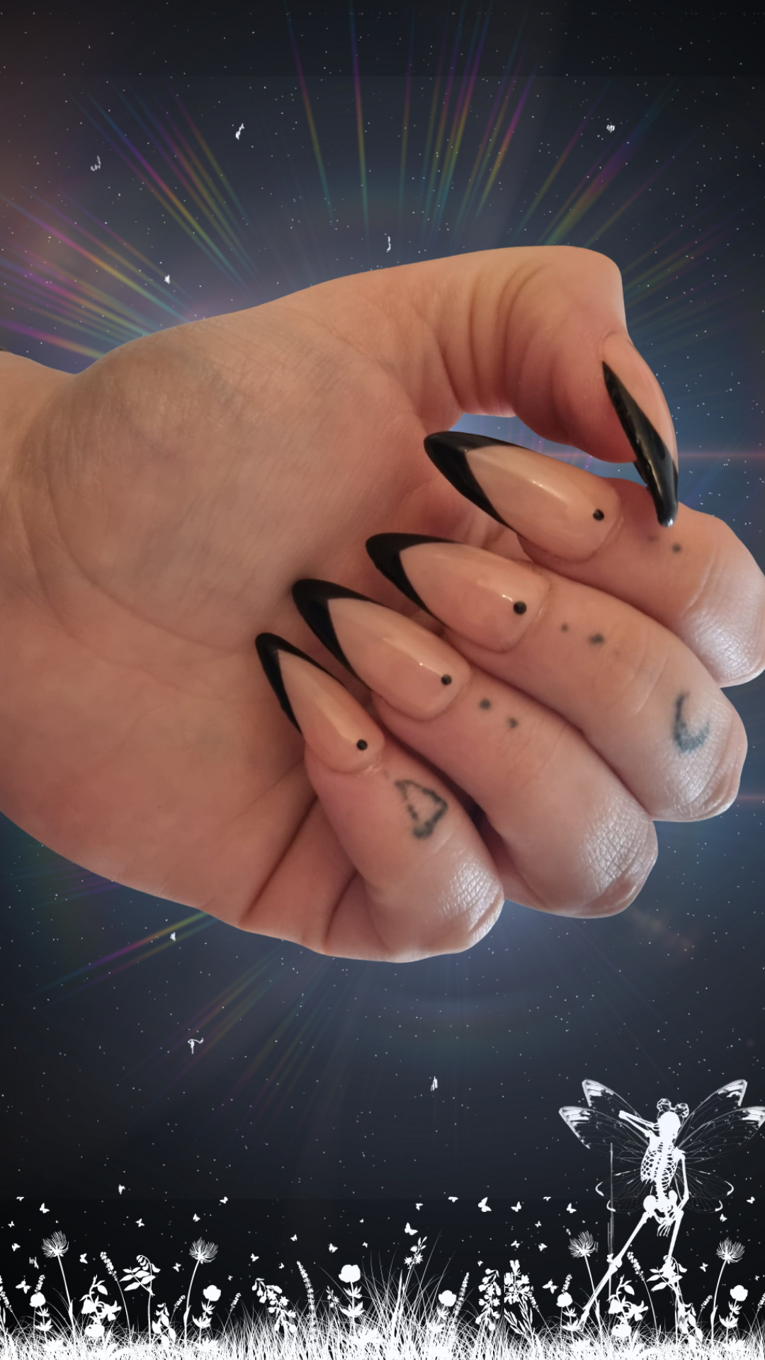 witchy french tip press on nails 