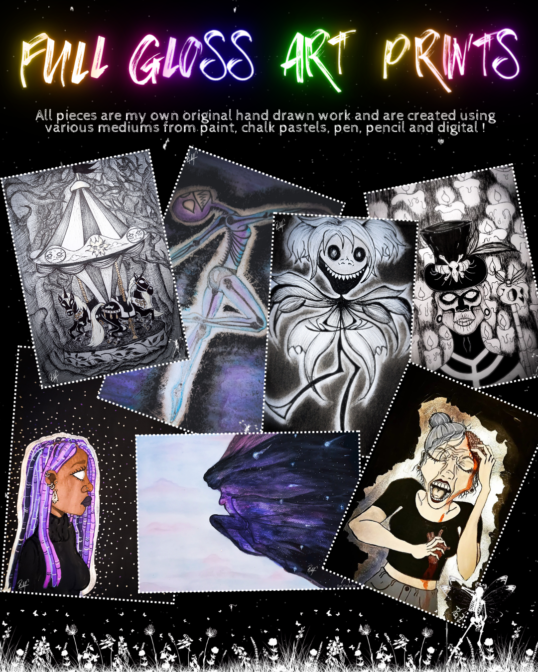 Alt spooky gothic art prints