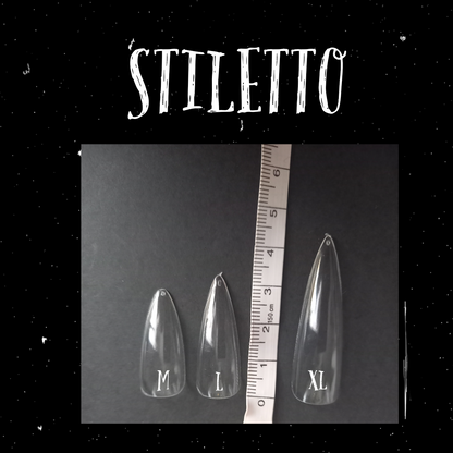 stiletto press on fake nail extensions length guide and exact measurements in cm  