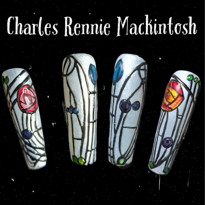 charles rennie mackintosh inspired nail art