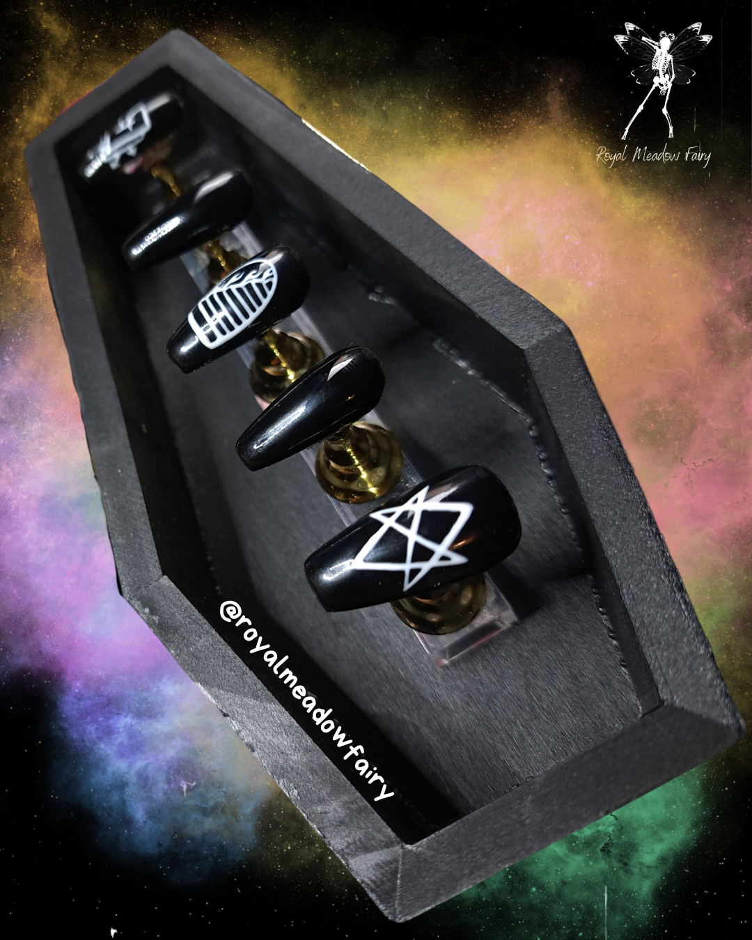 alt gothic emo metal UK press on nails 