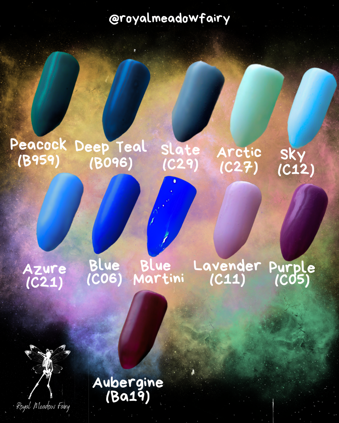 blue options for stick on nail enhancements 