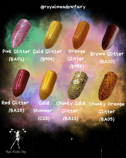 UK press on nails glitter colour options 