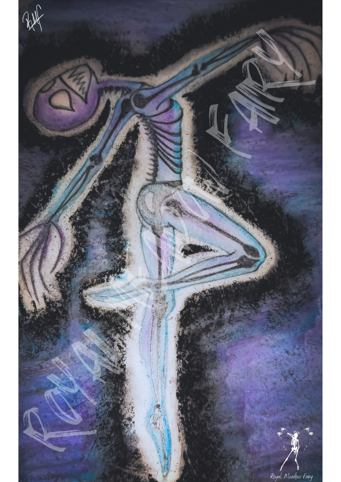 creepy hand drawn art alien supernatural ballerina 