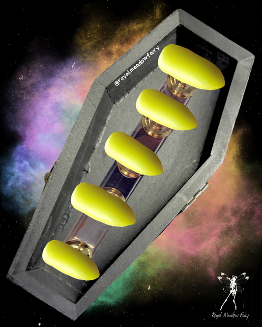 neon light yellow best quality UK press on nails durable and reusable 
