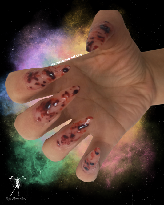 horror gore bloody press on nail extensions Halloween cosplay