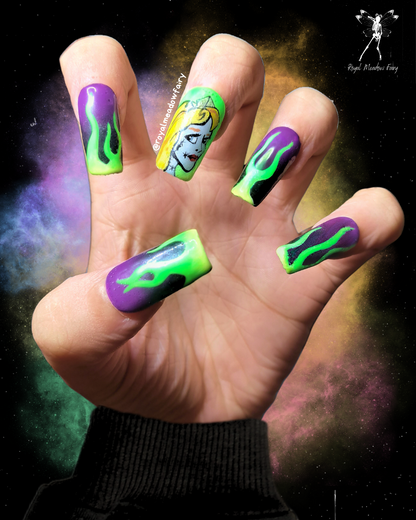 zombie princess nail art design