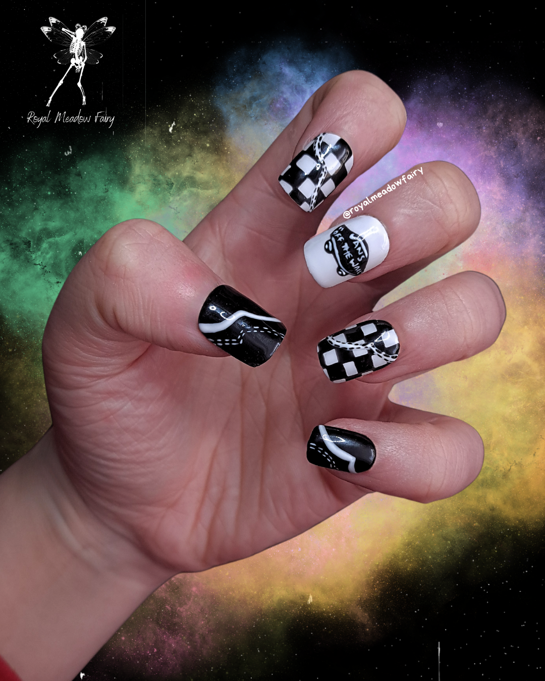 UK alt emo vans skater press on nails