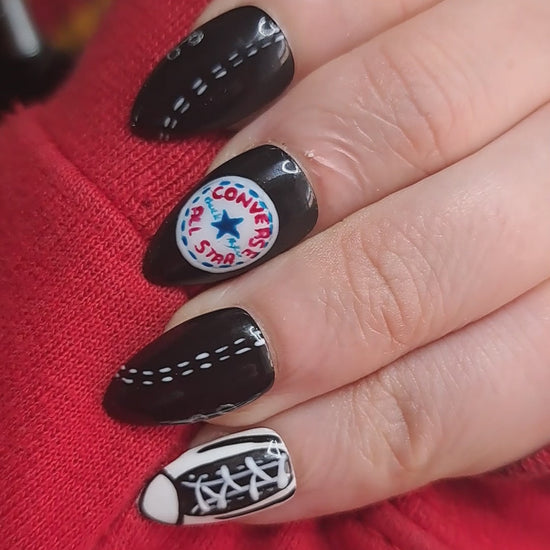 alt emo converse UK press on nails