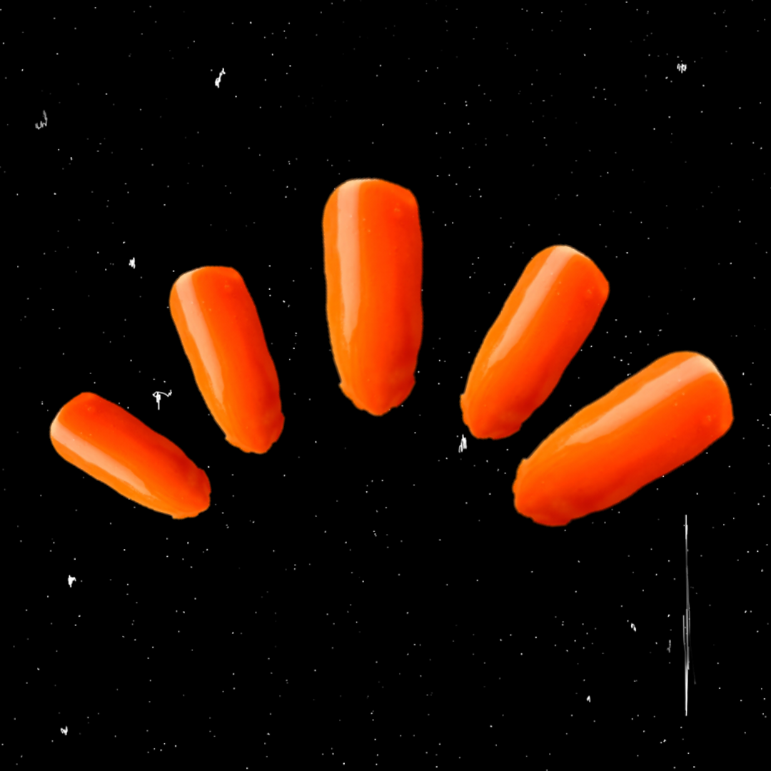Neon bright orange press on nails 