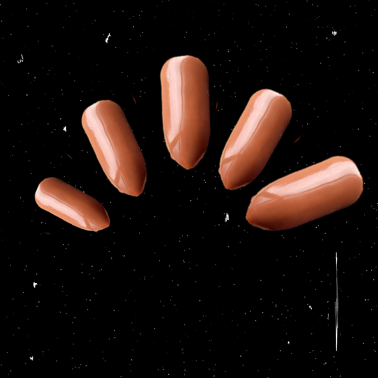 Coffee brown false nails 
