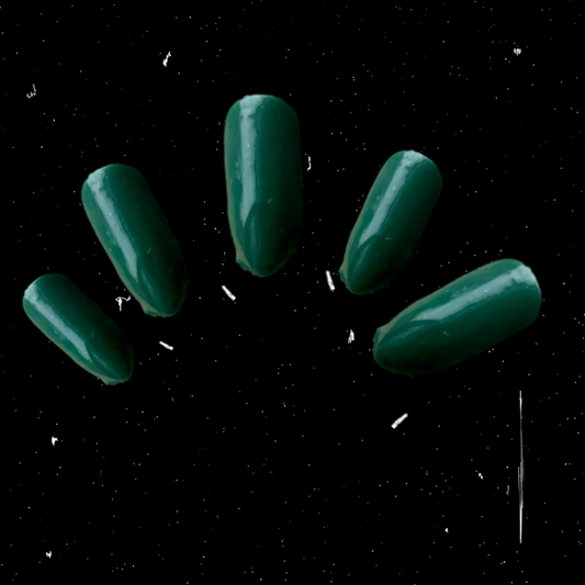 deep green stick on nail extensions 
