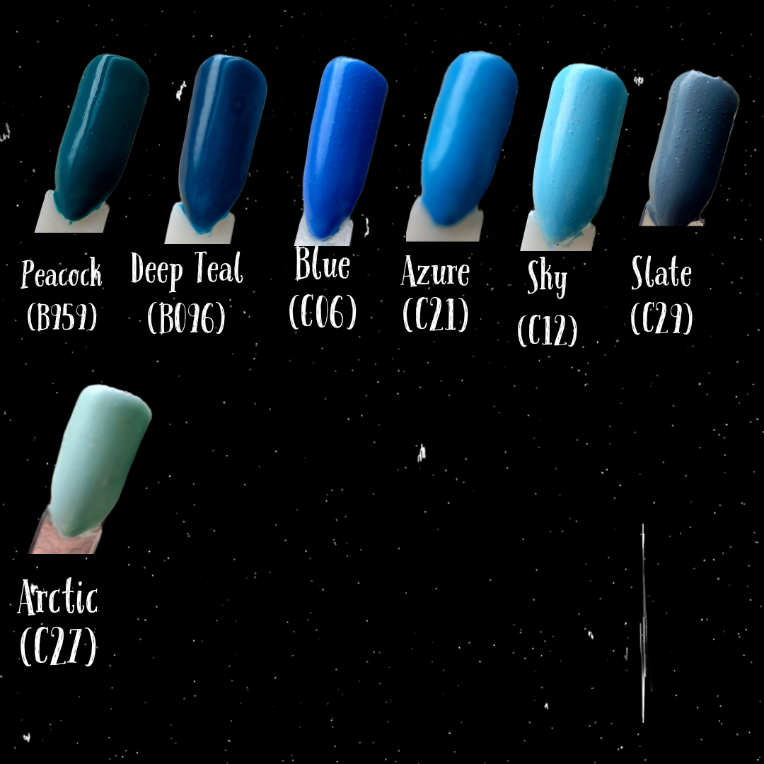 colour chart for stick on false nails blue 