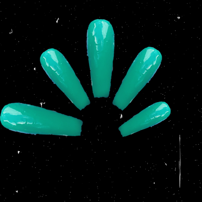 bright green false nail enhancements 