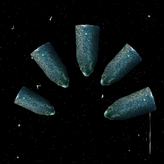 dark green glitter press on nails